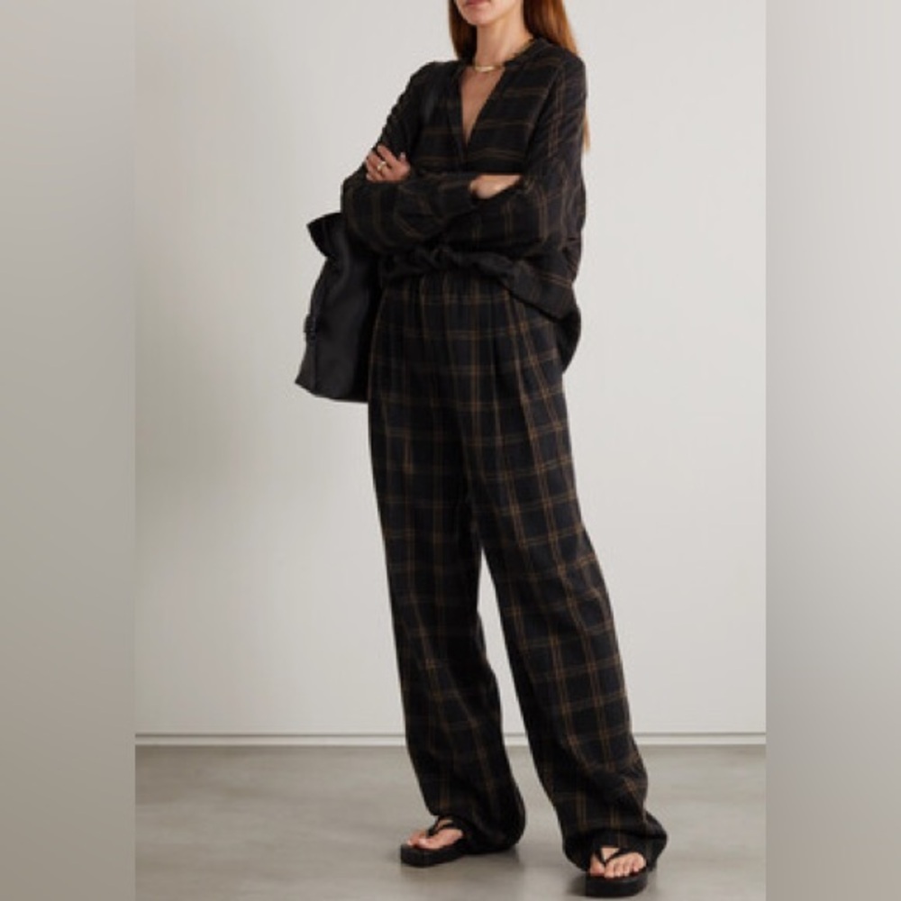 NWOT VINCE CHECKED RECYCLED WOOL BLEND PANT